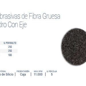 DISCO ABRASIVO FIBRA GRUESA - Rueda Ø 100 CON EJE [Vástago 3"] BREMEN® para Taladro