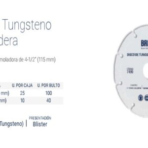Disco de Tungsteno para Madera (115mm x 22,2mm) BREMEN®