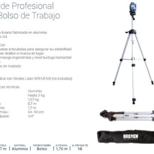 TRÍPODE PROFESIONAL [1.7m] c/ Bolso de traslado BREMEN®