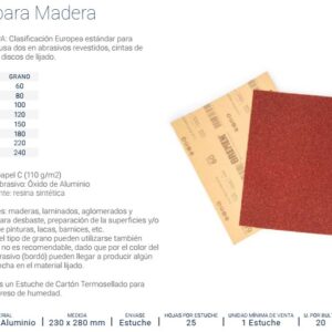 Lija para Madera [Grano 60] x 25 uni BREMEN®