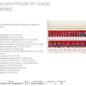 FRESA para ROUTER en JUEGO x 24 Pzs. BREMEN®