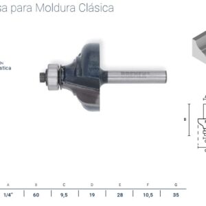 FRESA para ROUTER (MOLDURA CLÁSICA) 1/4"x1 3/8"x11/16" BREMEN®