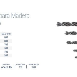 Mecha para Madera en Jgo x 6 Pzs. (4-12mm) BREMEN®