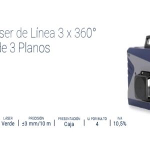 NIVEL LÁSER de LÍNEA 3 x 360° LUZ VERDE [3 Planos] BREMEN®