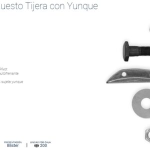 REP.TIJERA P/PODAR DE 8 1/2" CON YUNQUE RECTO PROFESIONAL BREMEN® (resorte, tornillo central, tuerc