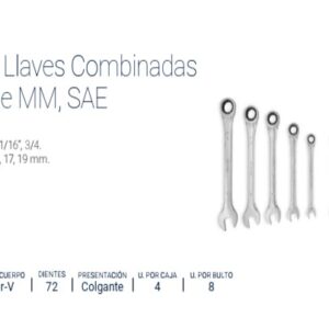 JUEGO DE LLAVES COMBINADAS CON CRIQUE MM Y SAE (10 PZS) BREMEN®