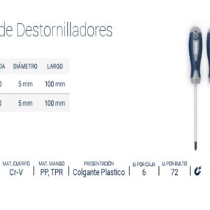 JUEGO DE DESTORNILLADORES (2 PZS) (PL5X100 + PH1 5X100) BREMEN®