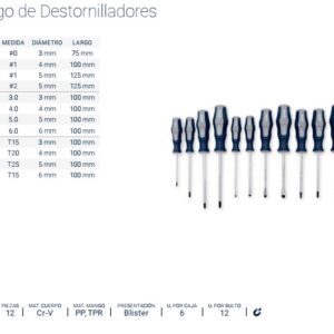 JUEGO DE DESTORNILLADORES (12 Pzs) (PH + PL+ TX) BREMEN®