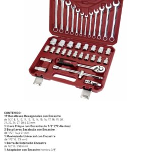 BOC. JGO Enc. 1/2" x 37 Pzs. con Llaves Combinadas (MM) WEMBLEY®
