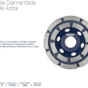 MUELA DIAMANTADA DOBLE ASTRA 4" BREMEN®