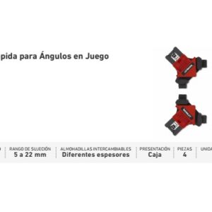 PRENSA RÁPIDA PARA ANGULOS EN JUEGO (4 PZS) WEMBLEY®