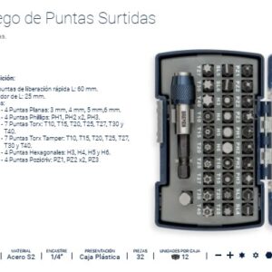 PUNTAS SURTIDAS EN JUEGO (32 PZS) BREMEN®