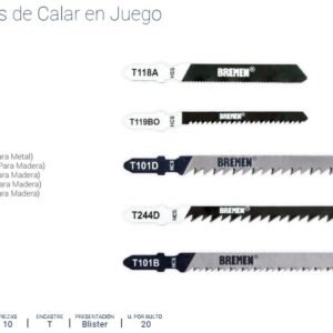 HOJA DE CALAR BREMEN® ENC. T SET (10 PZS)