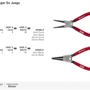 PINZA SEEGER WEMBLEY 7" EN KIT (4 PZS)