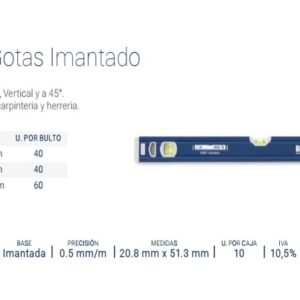 NIVEL ALUMINIO PROFESIONAL 3 GOTAS IMANTADO 600mm BREMEN®