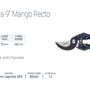 TIJERA P/PODAR DE 9" MANGO RECTO BREMEN® Acero Japonés (SK-5)