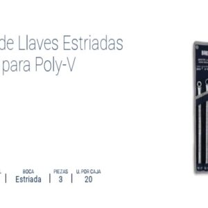 LLAVES ESTRIADAS LARGAS en Juego x 3 Pzs (Correa Poly - V) 10x11 12x14 13x15 mm BREMEN®