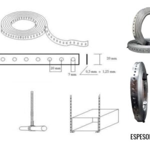 FLEJES PERFORADOS GALVANIZADOS 25 MTS
