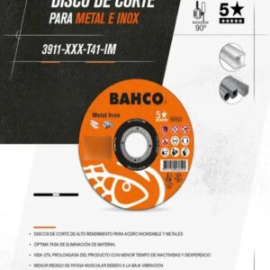 DISCO DE CORTE P/METAL E INOX 115X1.6X22.23 3911-115-T41