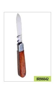 CUCHILLO ELECTRICISTA PLEGABLE MANGO MADERA 664-200-1