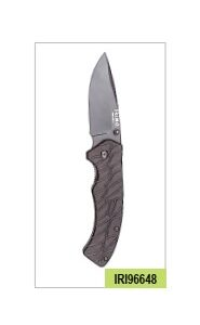 CUCHILLO PLEGABLE ACERO INOX. MANGO NEGRO 669-190-1