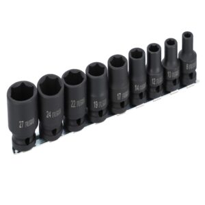 JUEGO DE BOCALLAVES DE IMPACTO ENC 1/2" 9 PZ HEX 167901