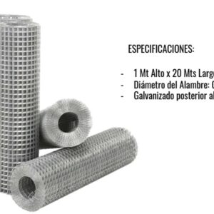 MALLA SOLDADA GALVANIZADA 25X25